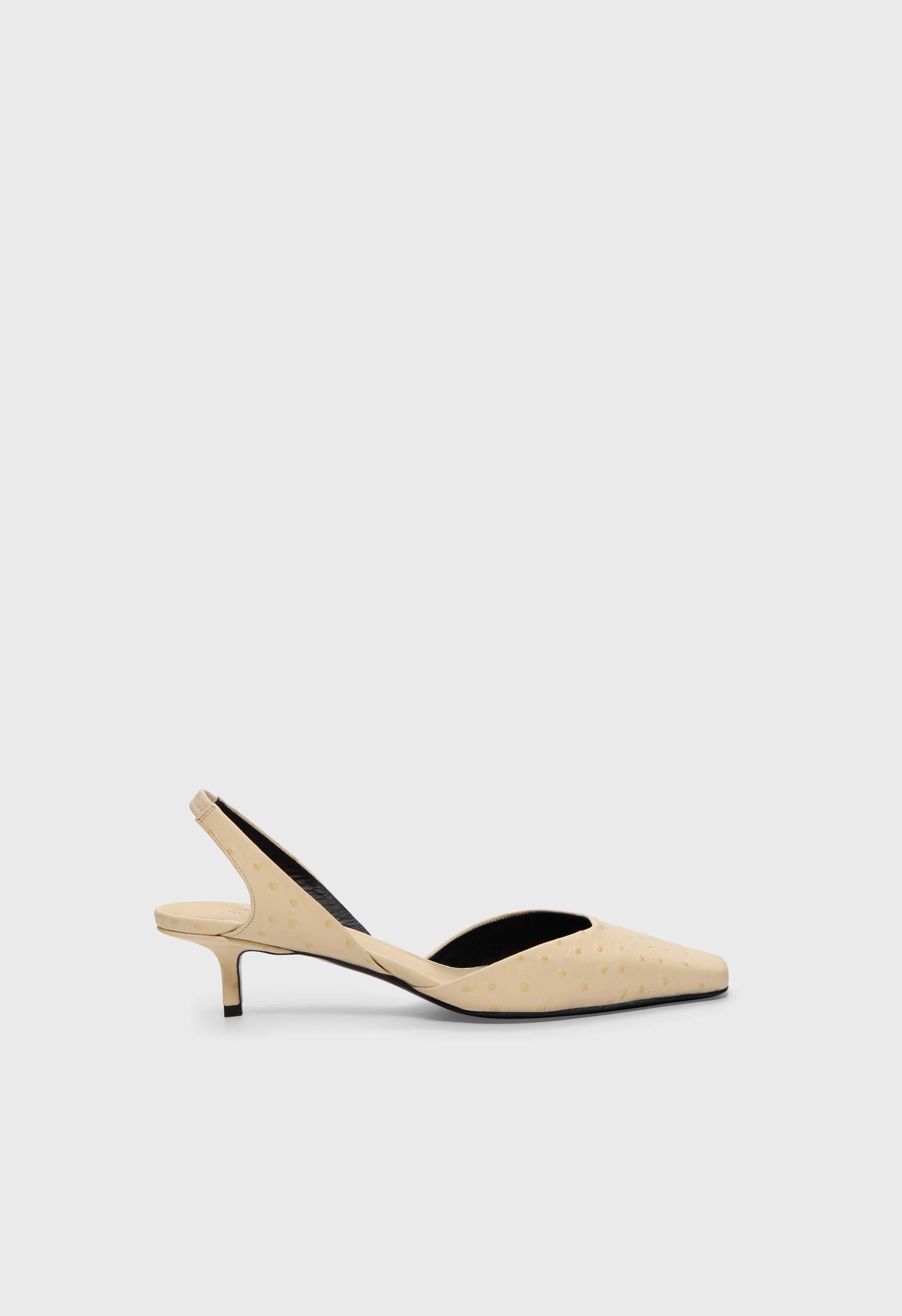 SULLY Ostrich-effect leather slingback shoes