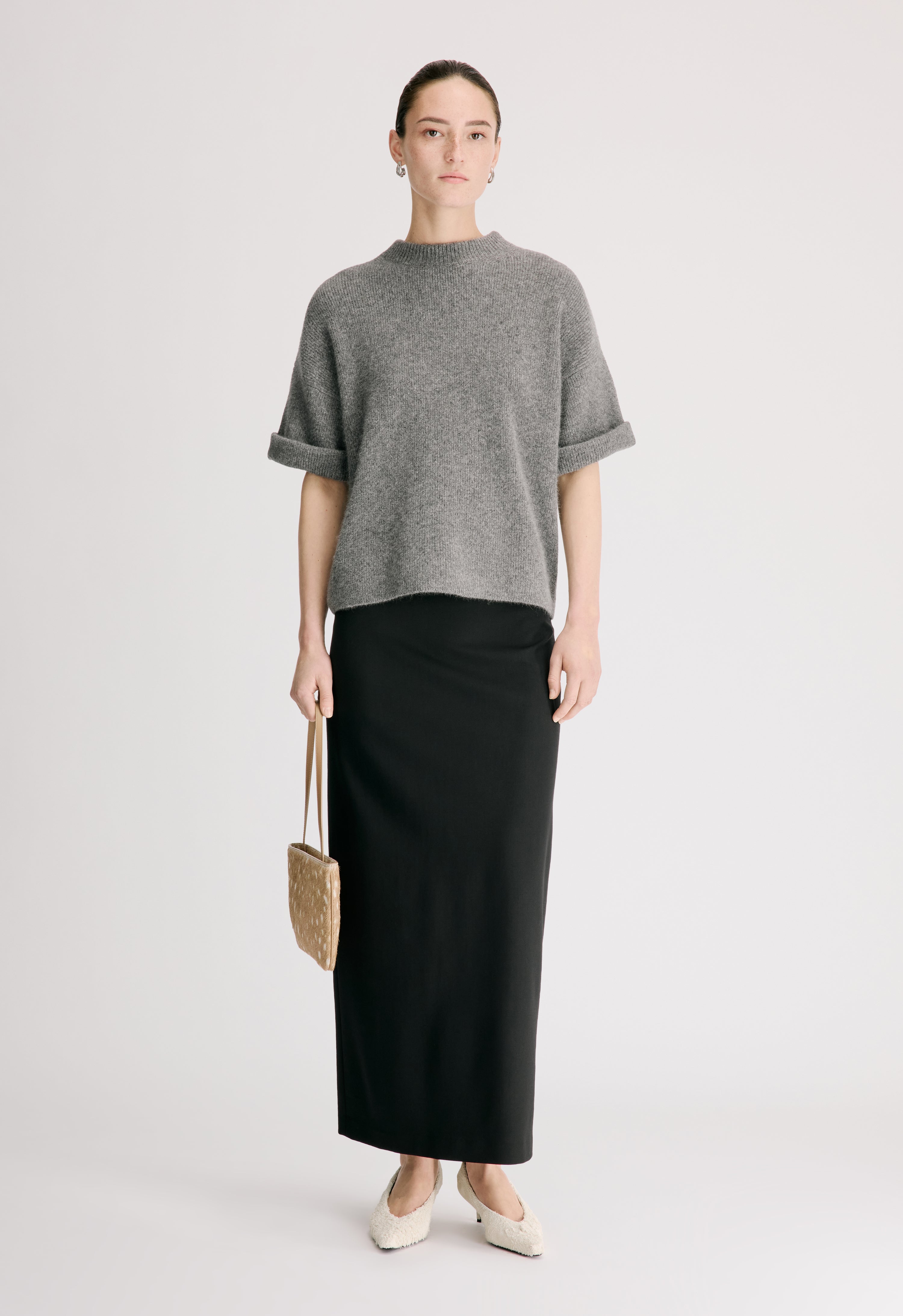 TAMIA Short-sleeve yak blend top