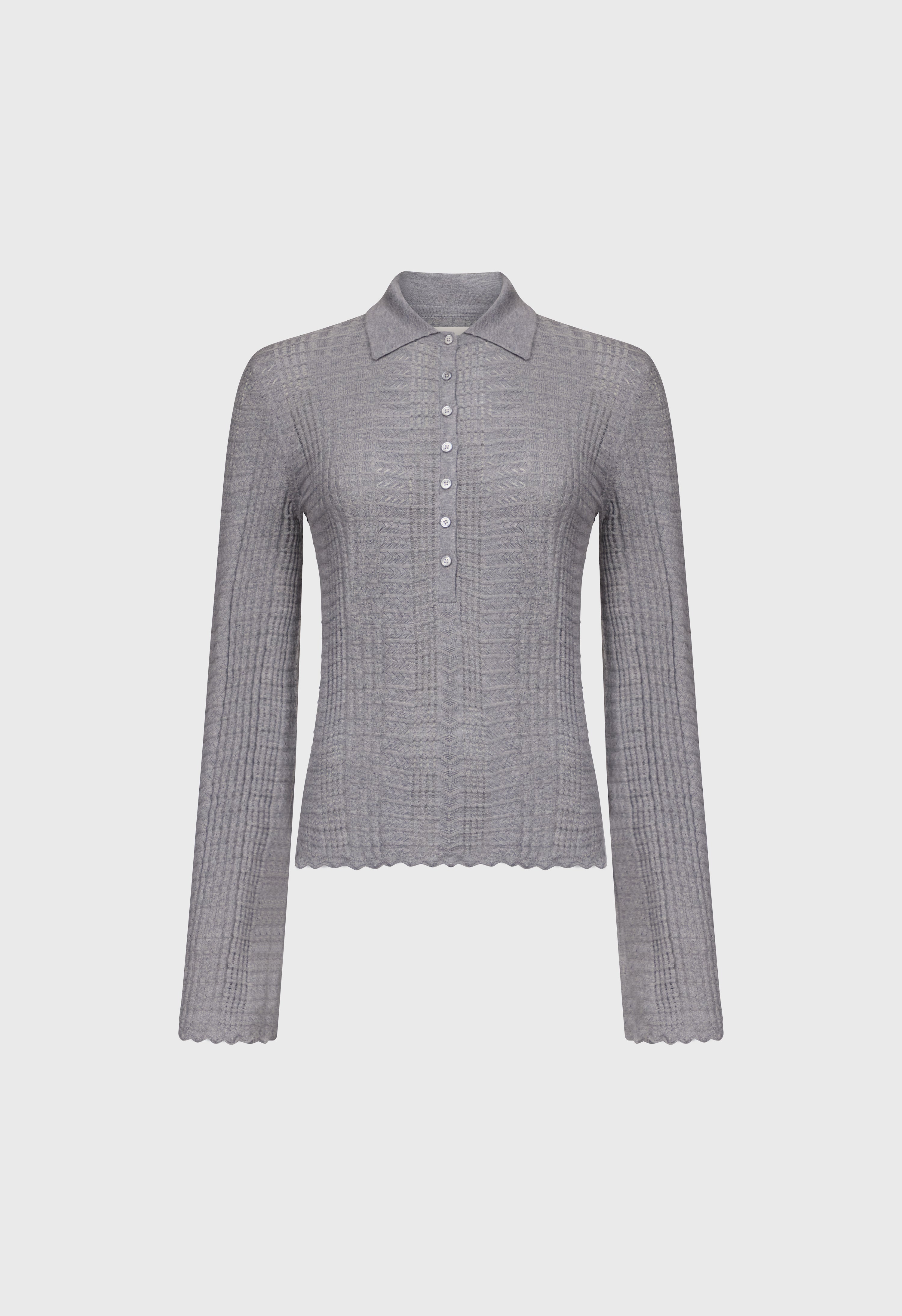 TIHA Polo collar thin sweater