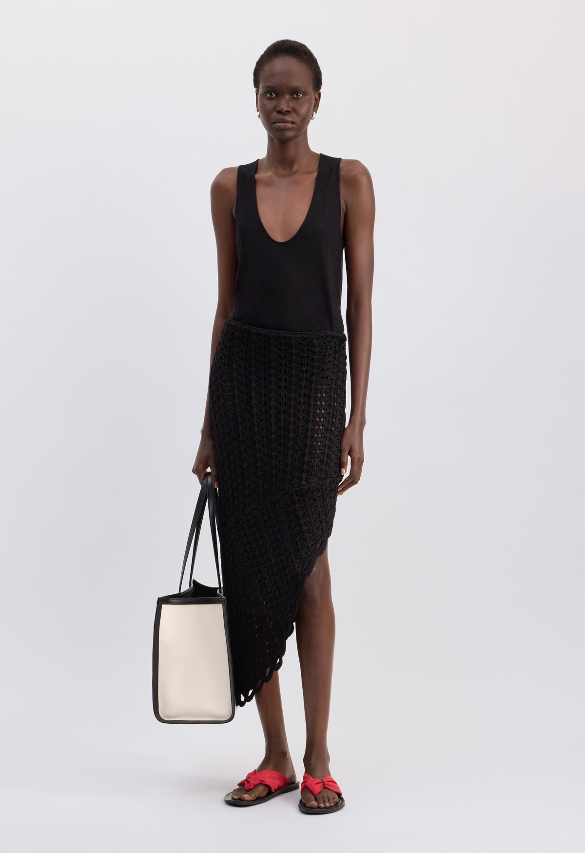 TOMA Ruffled crochet skirt