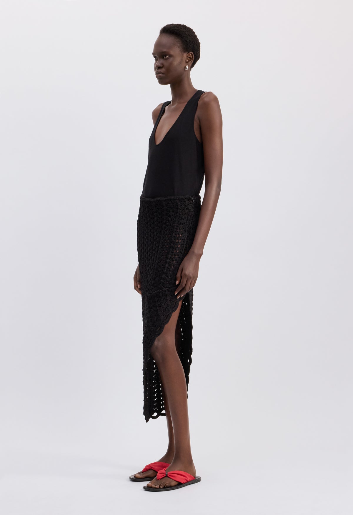 TOMA Ruffled crochet skirt