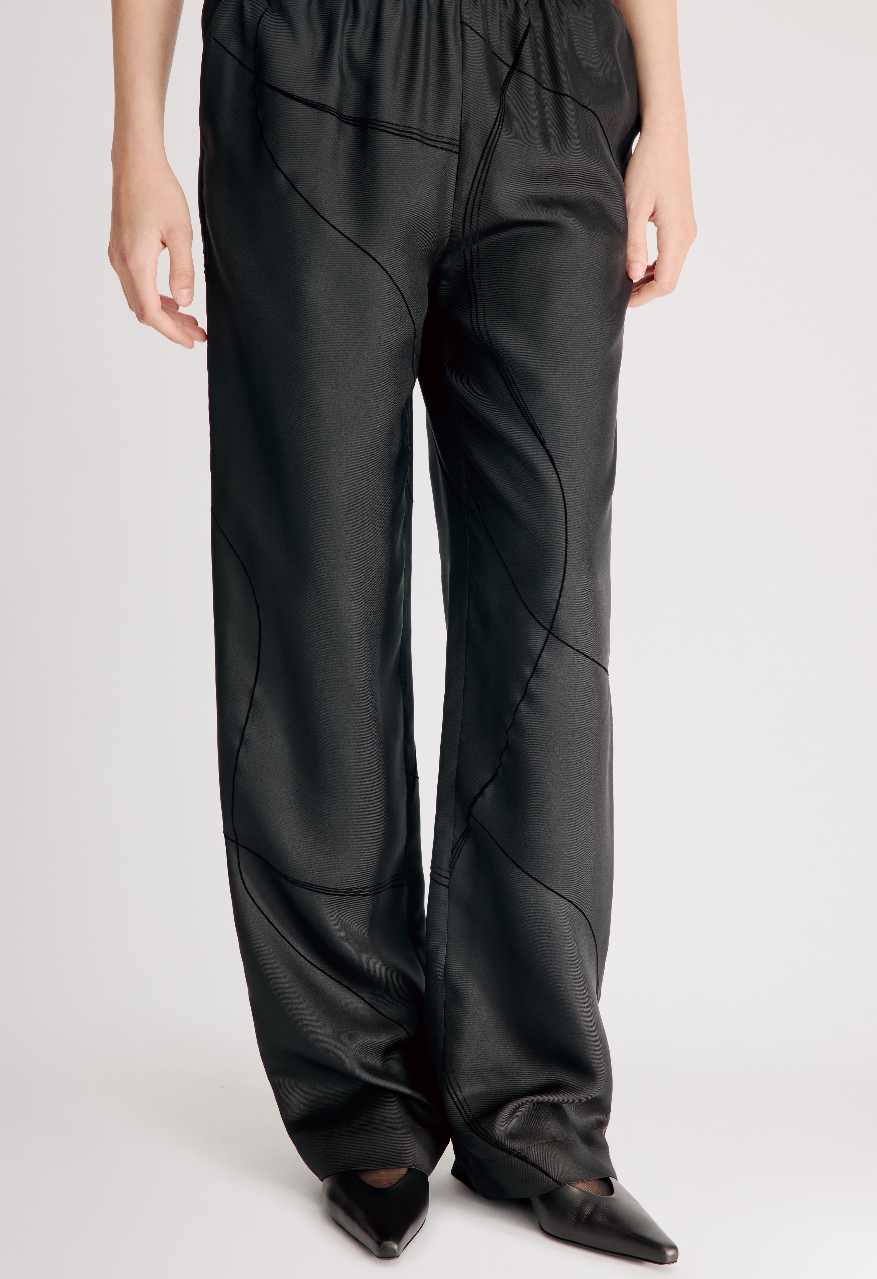 VIKI Elasticated silk twill trousers