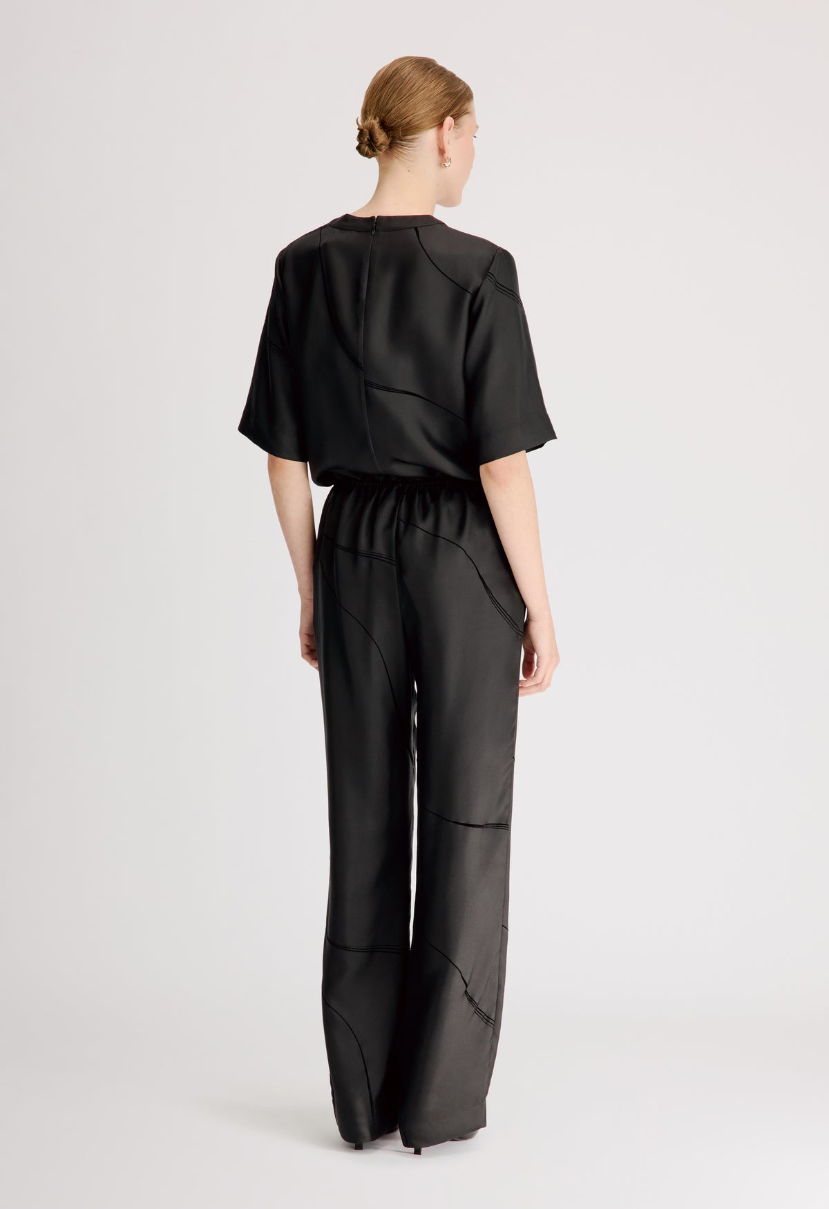 VIKI Elasticated silk twill trousers