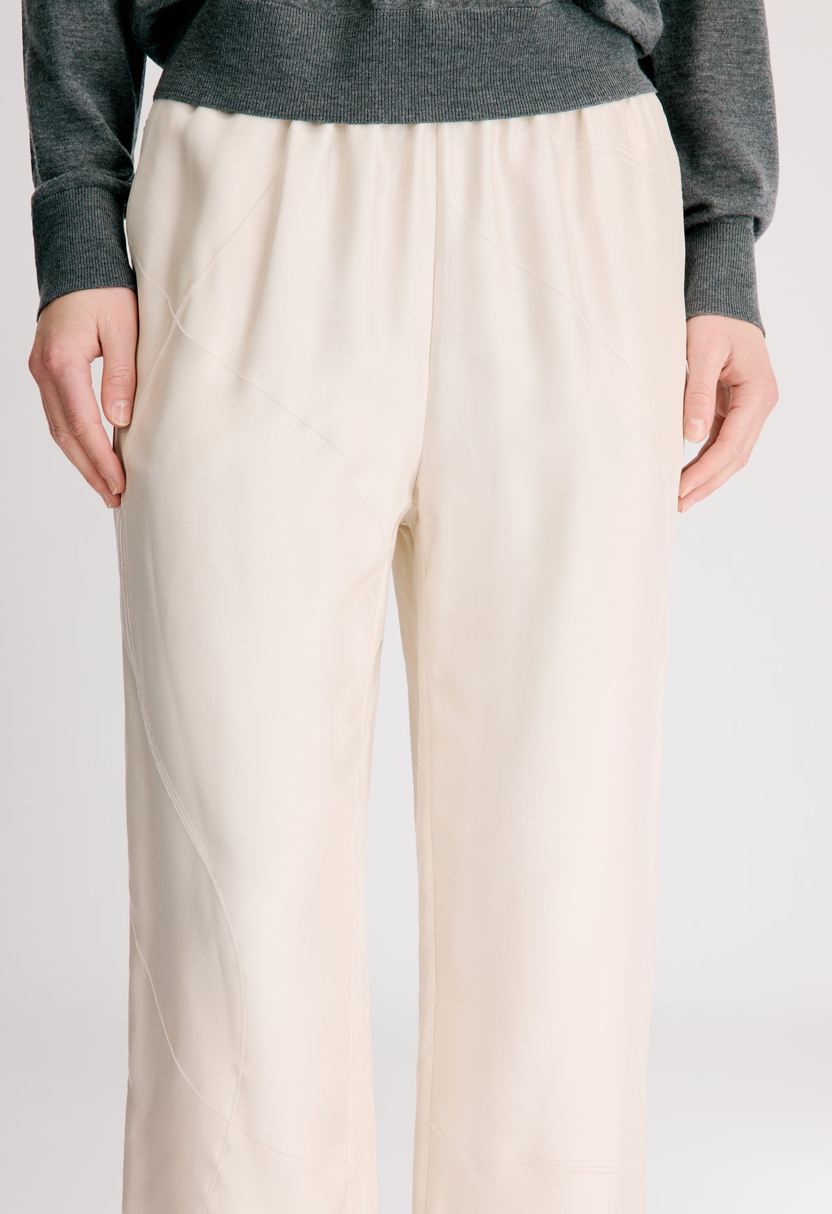 VIKI Elasticated silk twill trousers