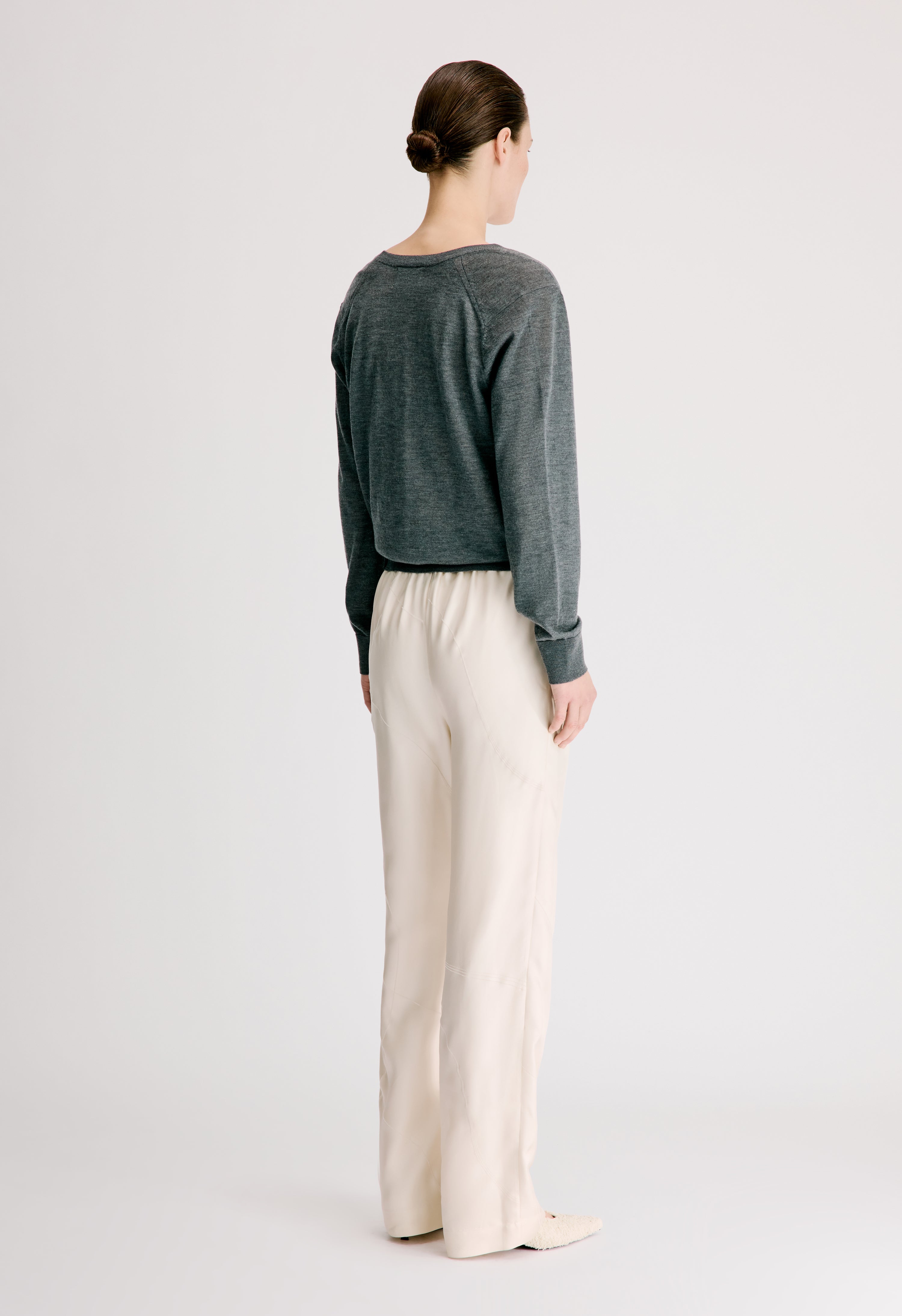 VIKI Elasticated silk twill trousers