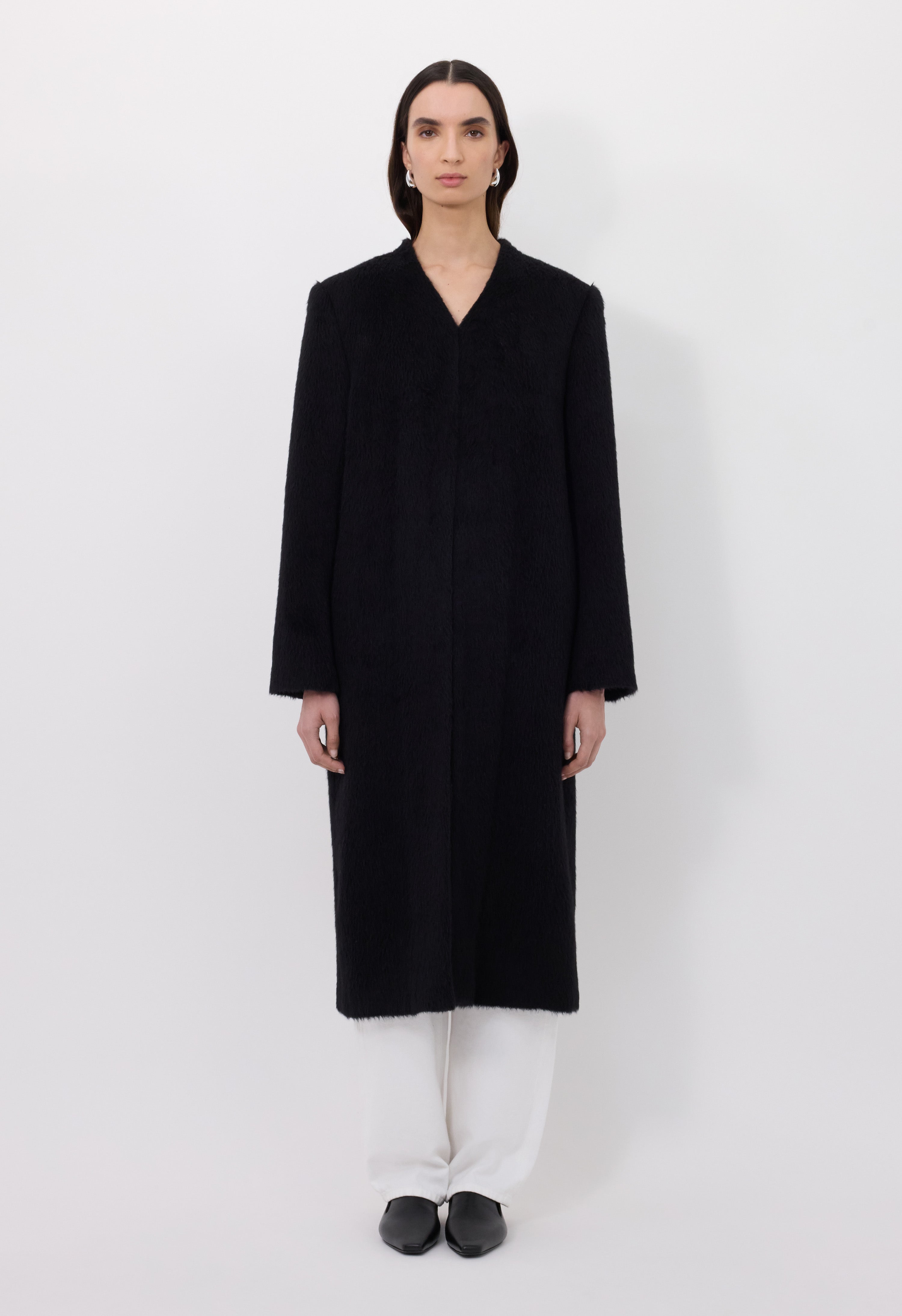 VOSS Alpaga blend V neck coat