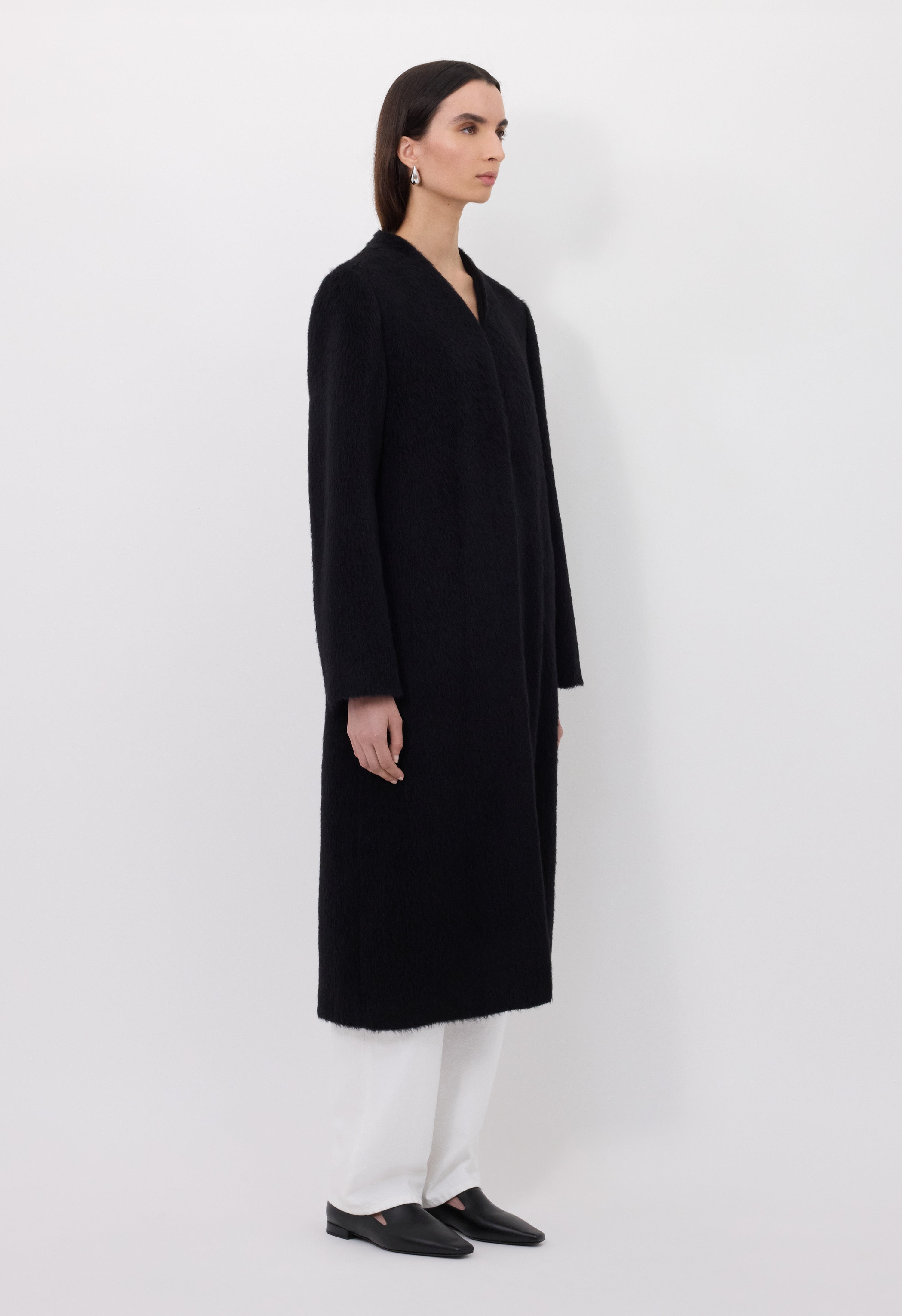 VOSS Alpaga blend V neck coat
