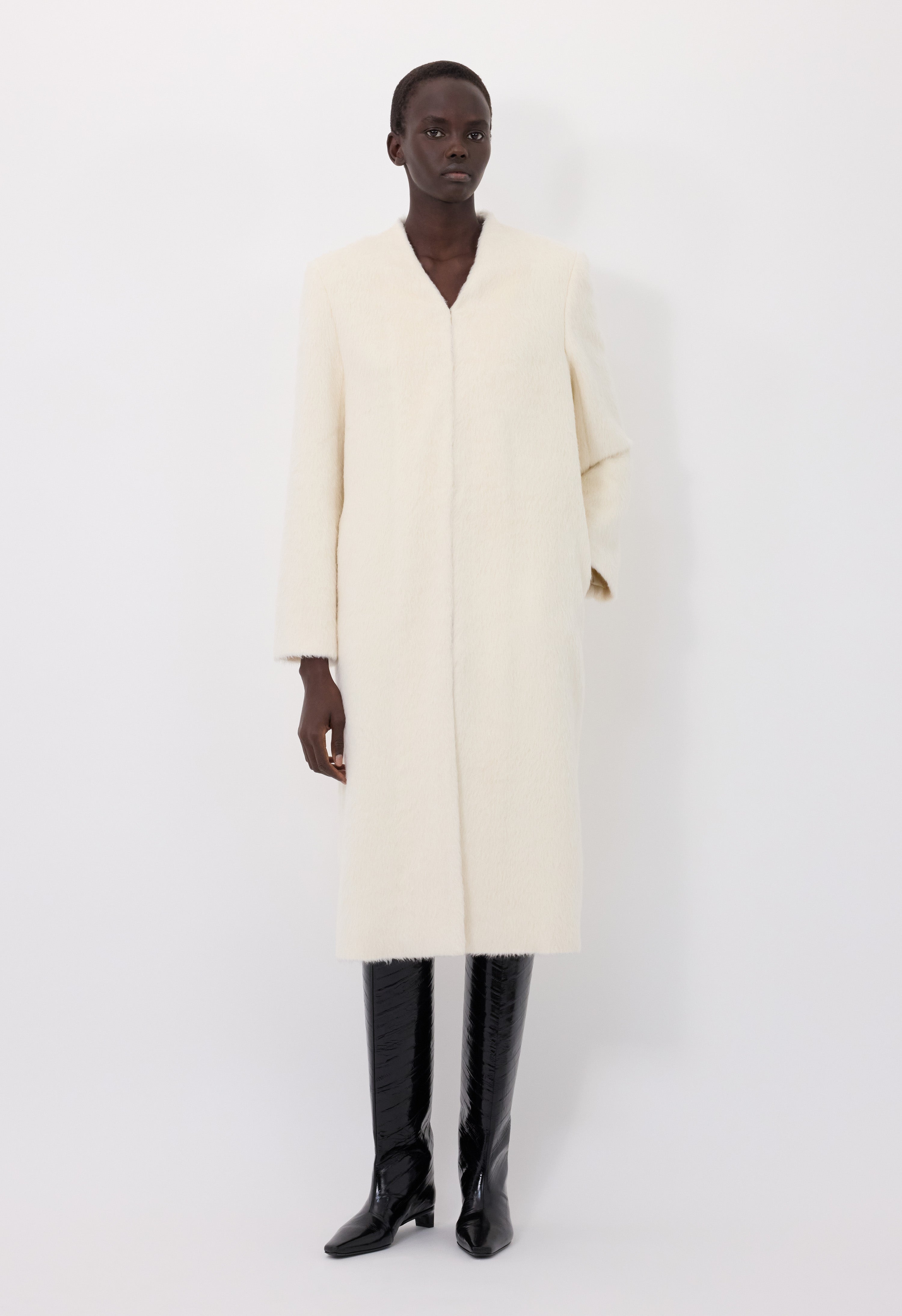 VOSS Alpaga blend V neck coat