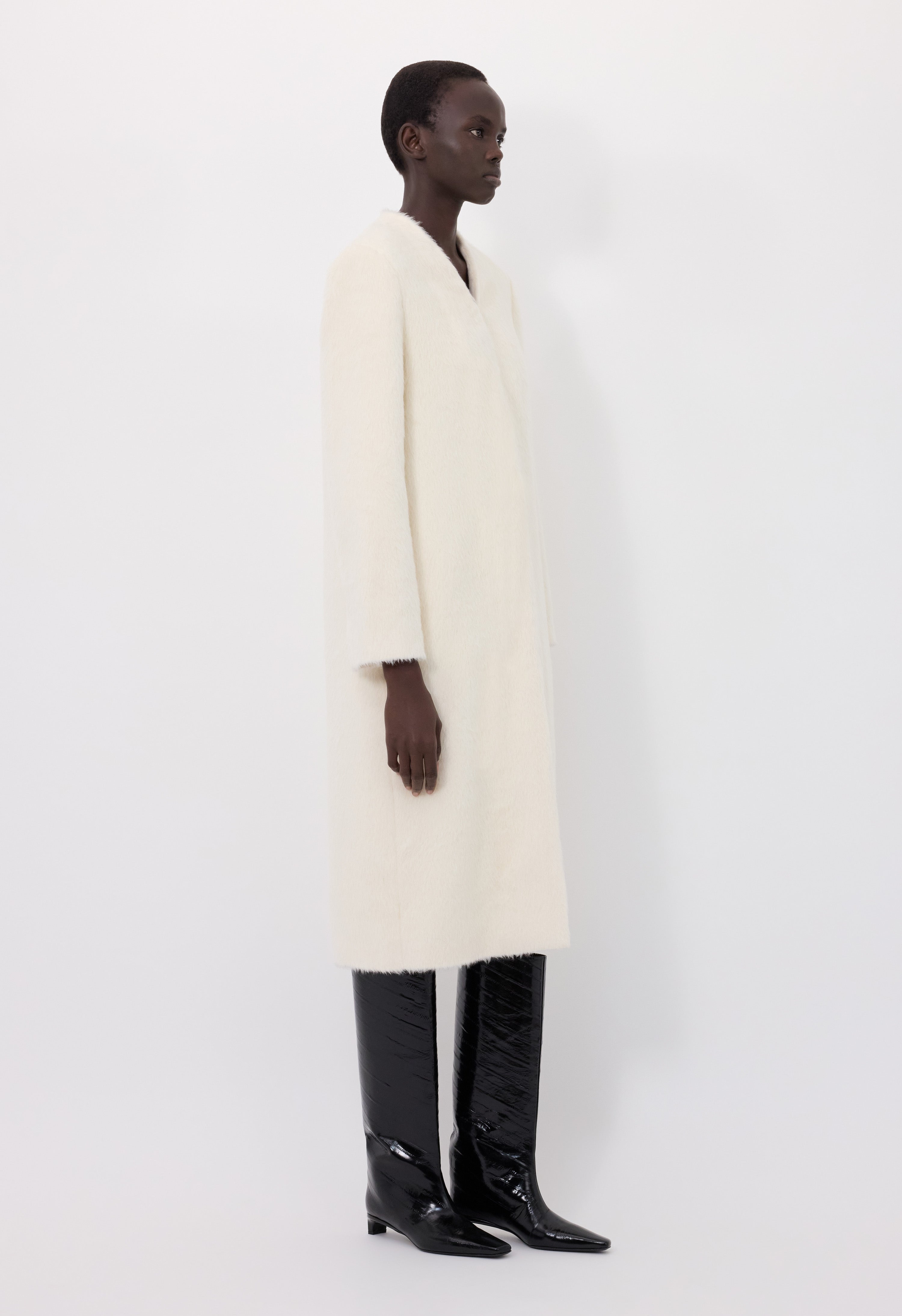 VOSS Alpaga blend V neck coat