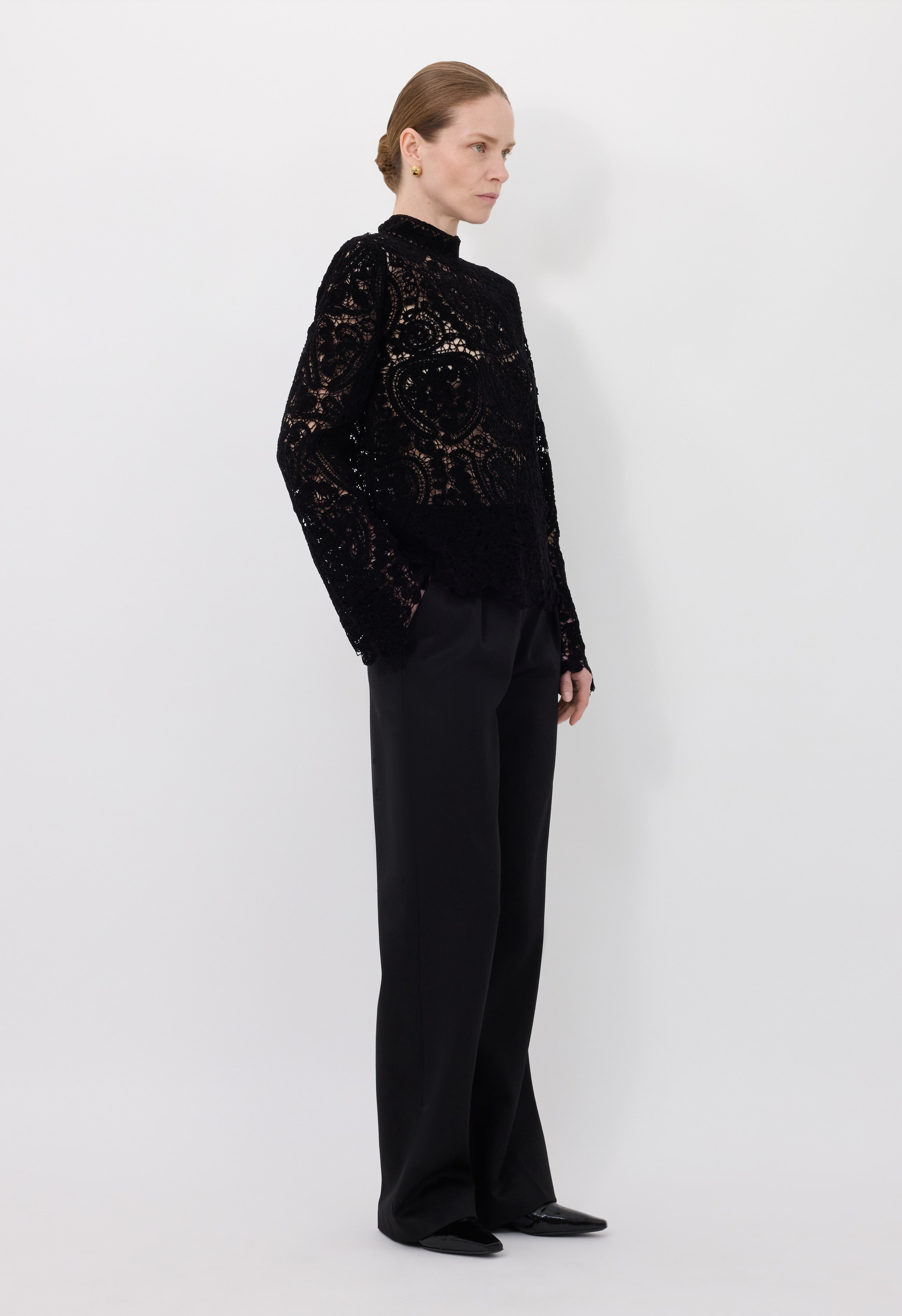 Tシャツ・カットソー Loulou Studio SS25 NINO ROUND NECK BLOUSE (NINO PETAL) 100-150cm】アソートプリント裾レイヤード五分袖Tシャツ（T