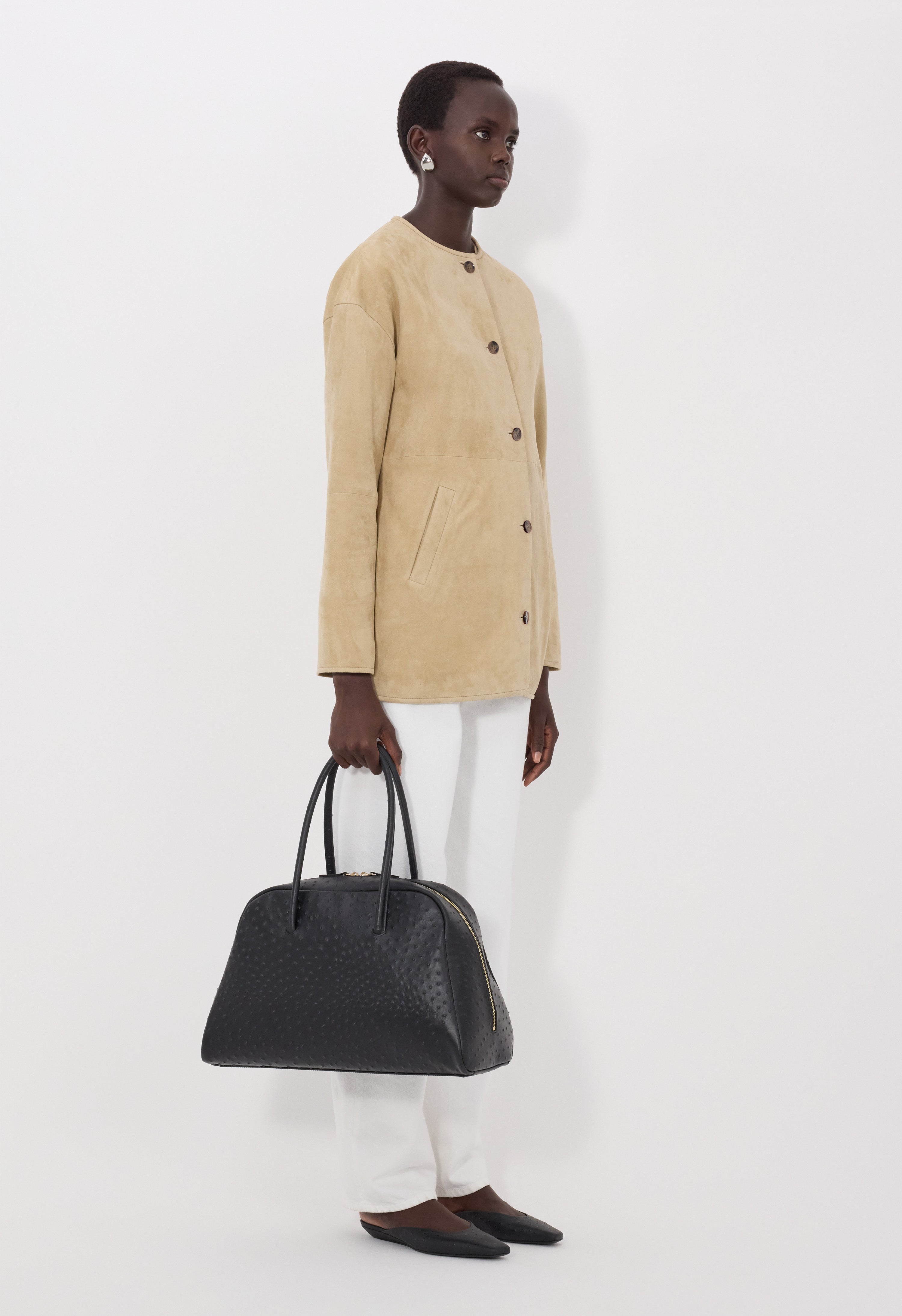 WAREN Oval suede coat