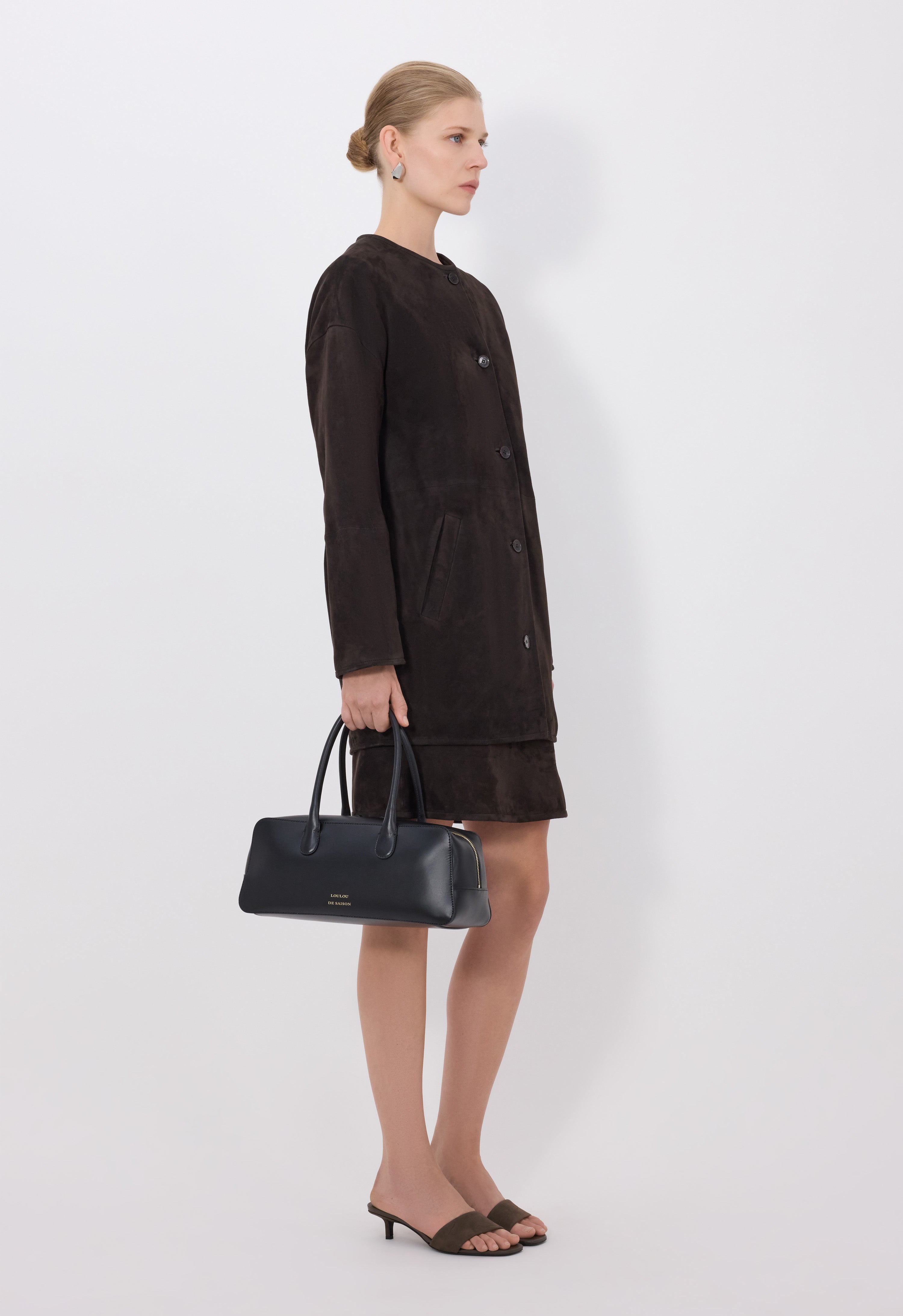 WAREN Oval suede coat