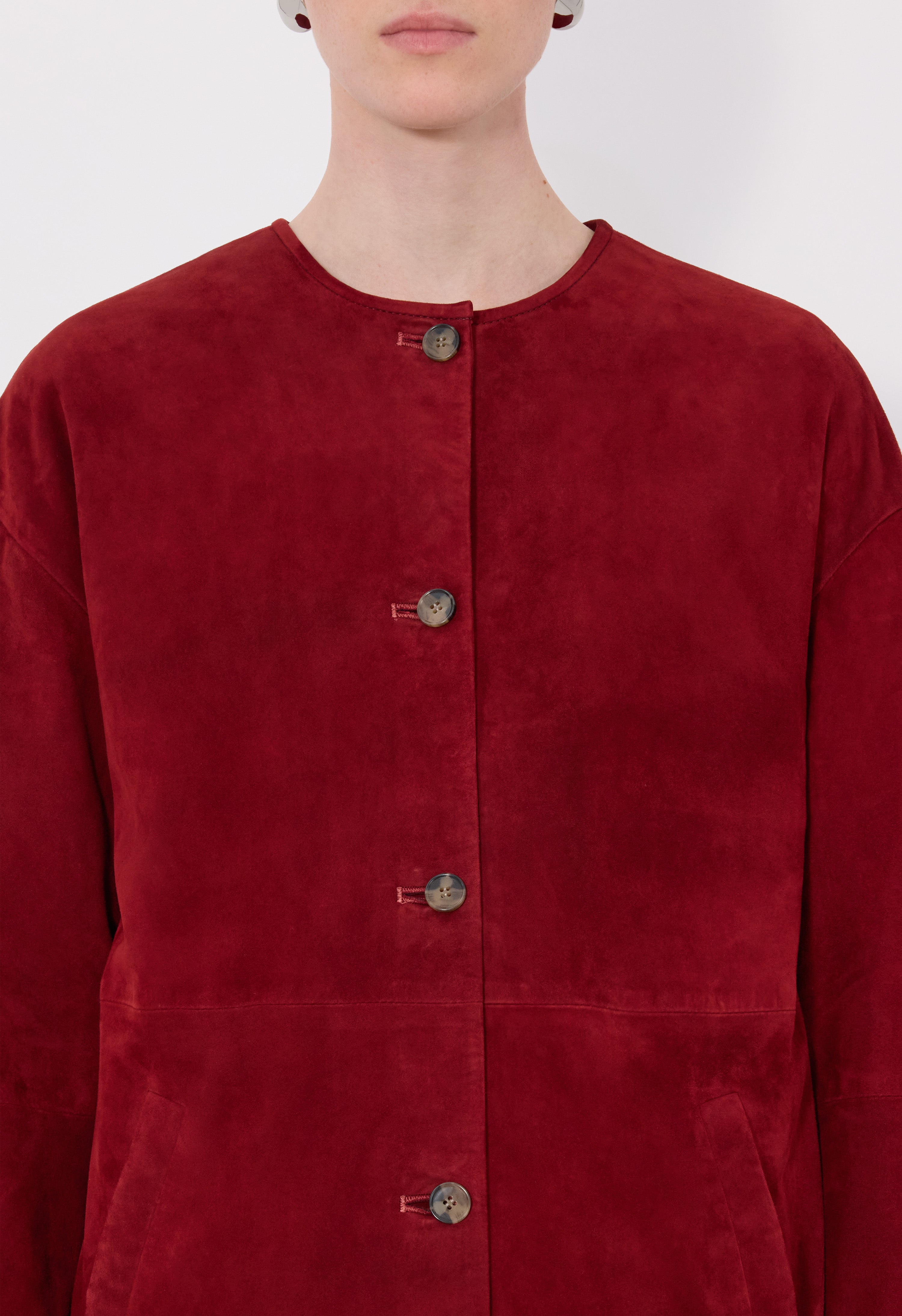 WAREN Oval suede coat