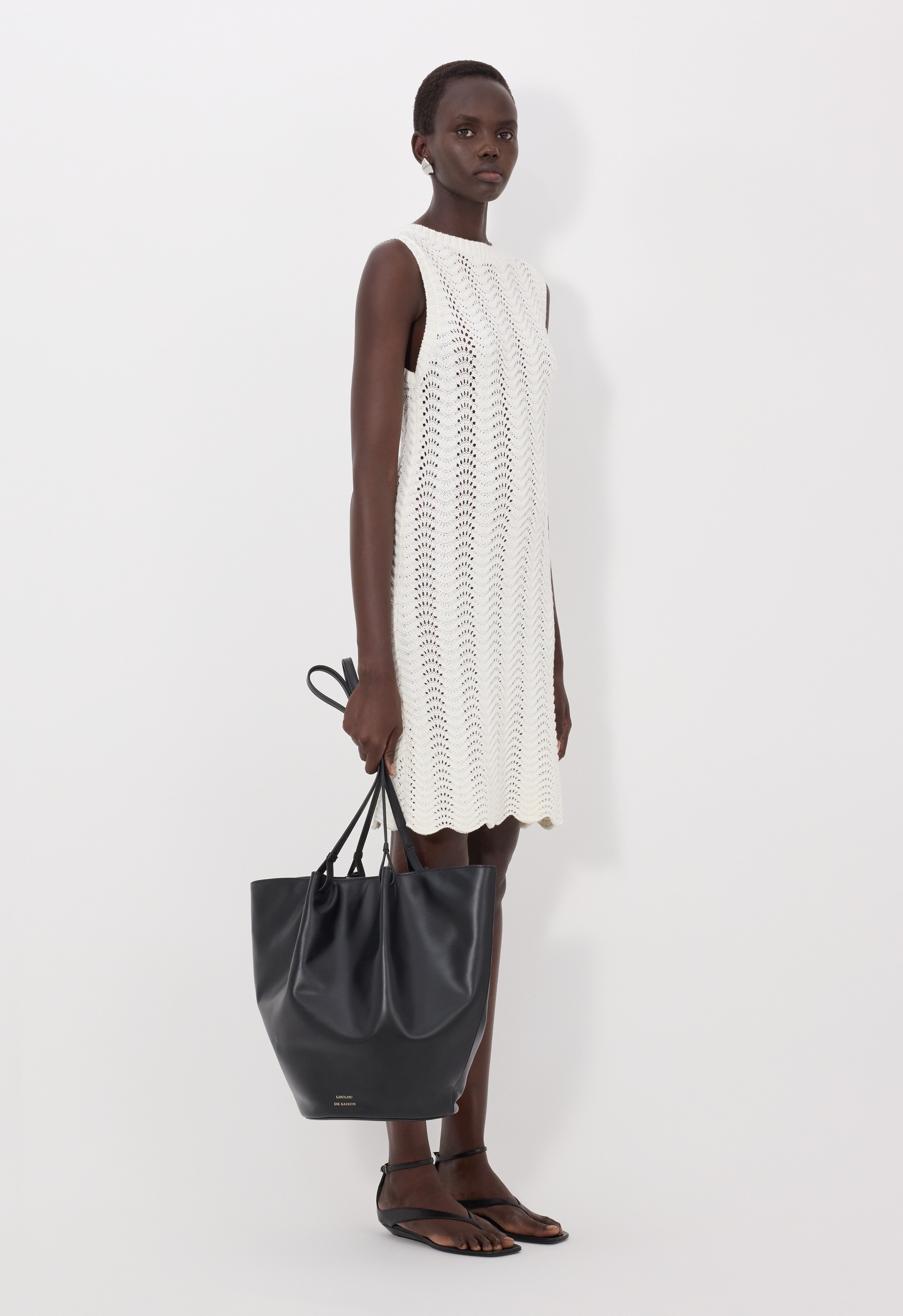 YOKO Sleeveless Ottoman crochet dress