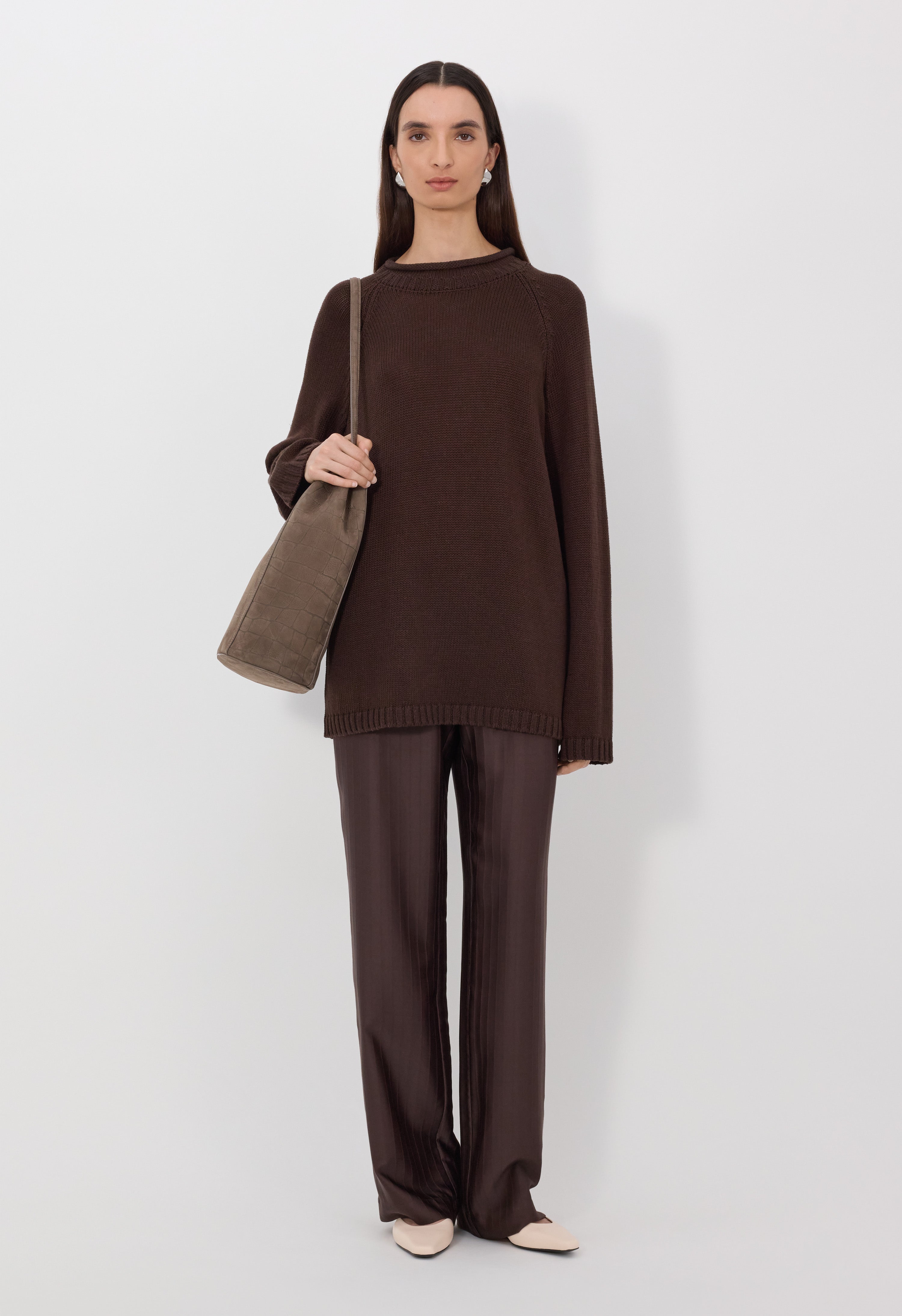 ZIMA Pull en soie et lin mélangés