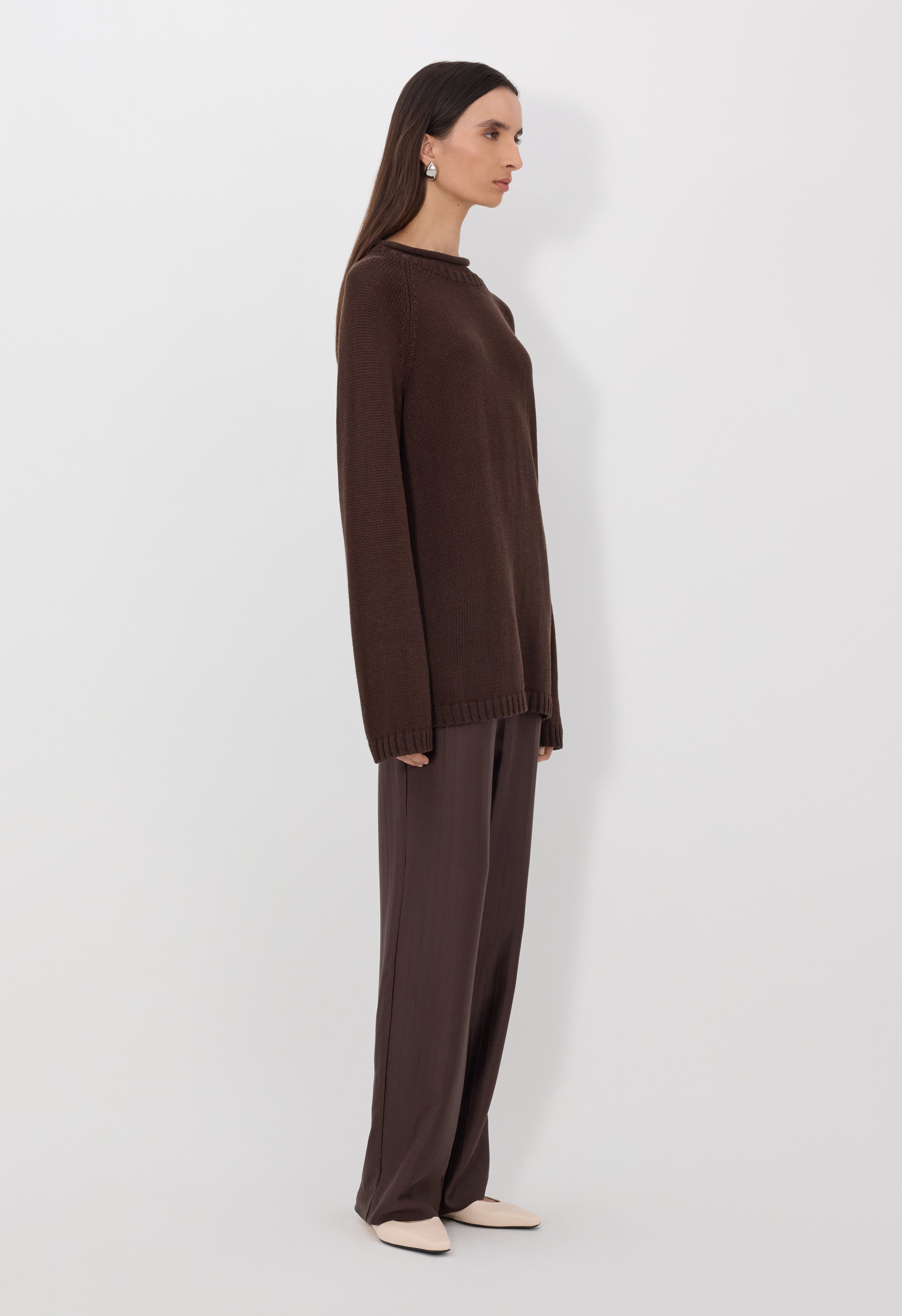 ZIMA Pull en soie et lin mélangés