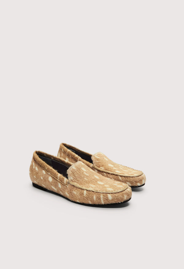 ZINO Deer print pony-effect leather loafers