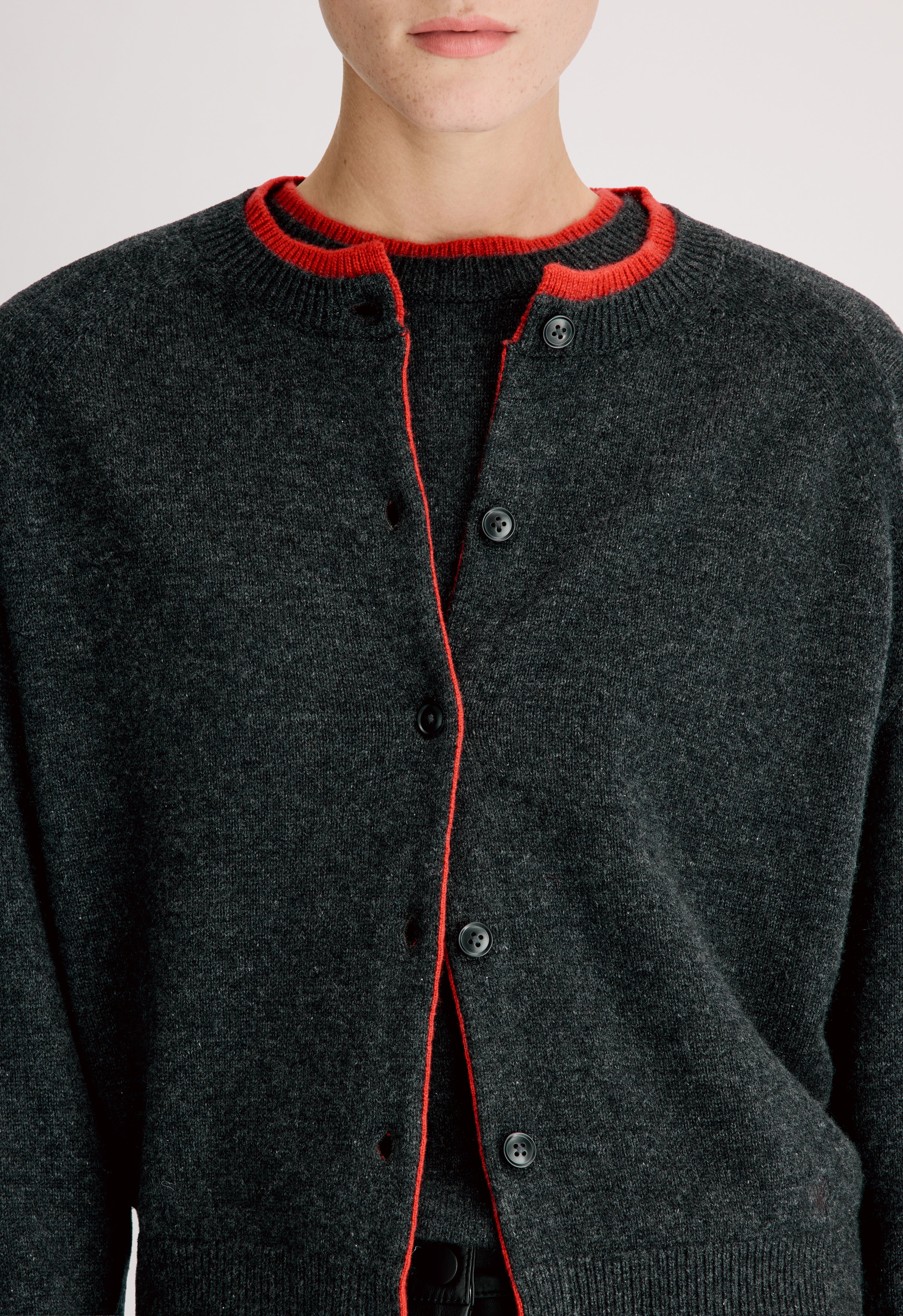 NICOLA Bicolor cashmere cardigan